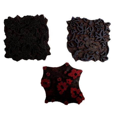 Set of 3 Piece New Wooden Printing Block